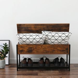 Panca Portascarpe Moderna con Struttura in Metallo e Piano Sollevabile per Ingresso, Sala da Pranzo, Corridoio e Soggiorno - Product Image 2