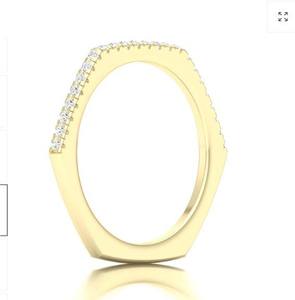 Bague de fiançailles classique unisexe AMBER JEWELS en or blanc 18 carats massif plaqué rhodium, taille cœur, sertie de griffes, certifiée IGI - Product Image 4