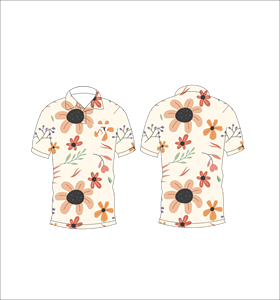Polo rétro pour homme à imprimé floral marguerite, manches courtes, col boutonné, décontracté, respirant et léger pour l'été - Product Image 3