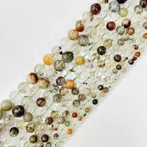 Perles Rondes en Cristal de Quartz Fantôme Rutilé Vert de la Marque Tactful pour la Fabrication de Bijoux, Vente en Gros, 4mm 6mm 8mm 10mm 12mm - Product Image 1