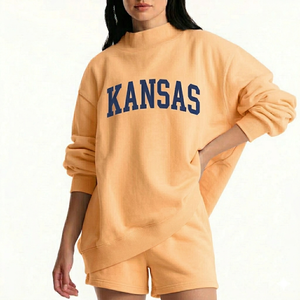 Conjunto de Pantalones Cortos y Top de Cuello Alto para Mujer, Atuendo Coordinado, Cómodo, Suave, Cálido, Elegante y Sencillo para Uso Diario - Product Image 1