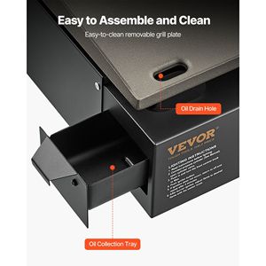 Piastra di Cottura Commerciale Professionale da 16,9 Pollici, Manuale, Antiaderente, in Acciaio, a Gas Naturale, da Banco, per Pentole e Padelle - Product Image 6