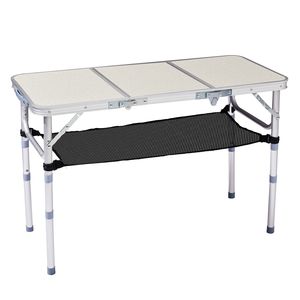 Portable Lightweight Aluminum Camping <b>Table</b> <b>with</b> <b>Adjustable</b> <b>Height</b> 3 Settings Foldable Mesh Storage Shelf Easy to Use - Product Image 2