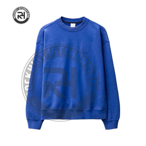 Sudadera de algodón polar grueso con logo personalizado, estilo urbano, venta al por mayor, cuello redondo oversize, en blanco, negro y camel - Product Image 1