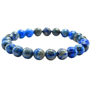 Natural Lapis Lazuli 8mm Round Gemstone <b>Stretch</b> <b>Bracelet</b> Crystal Beaded <b>Bracelet</b> Wholesale Supply - Product Image 3