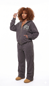Survêtement oversize pour femme / Survêtement baggy zippé pour femme / Survêtement à épaules tombantes pour femme - Product Image 5