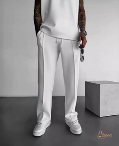 Pantalon de randonnée décontracté pour homme, mode sportive d'automne, 100% coton, léger, coupe droite - Product Image 1