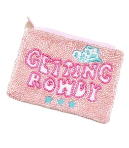 Fancy hecho a mano con cuentas vaquera bordado GETTING ROWDY Mini bolso con cremallera elegante Premium y de moda de la India - Product Image 1