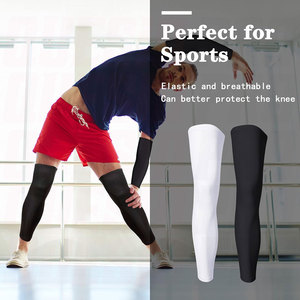 Mangas de compresión deportivas elásticas ligeras para brazos y piernas para hombre, talla pequeña, negras y blancas, para correr - Product Image 2