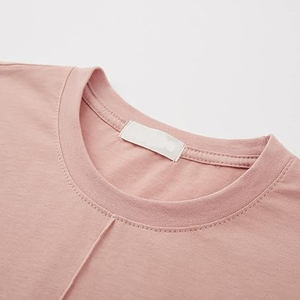 T-shirt tricoté jaune à col rond et manches courtes, coupe classique, couleur unie, décontracté, longueur longue, design épuré - Product Image 6