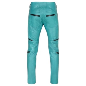 Pantalon en cuir vintage de haute qualité pour homme, décontracté d'hiver, en tissu Oxford brodé brillant, respirant, avec poche ouverte à l'entrejambe - Product Image 3