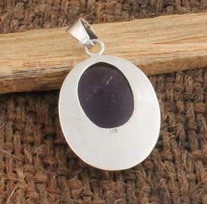 Collar de Plata de Ley 925 con Baño de Platino y Amatista Natural Vintage, Gema Púrpura Intenso AAA, Piedra de Nacimiento de Febrero - Product Image 6