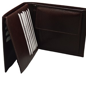 High Quality Men's Slim Short Bifold Cardholder Striped Genuine Leather <b>RFID</b> <b>Blocking</b> Button Fashionable Multi-Function <b>Wallet</b> - Product Image 6