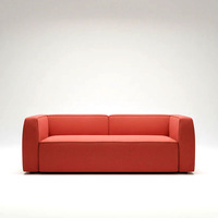 Canapé 3 places en bois de style bloc minimaliste moderne, géométrique, profil bas, en tissu, convertible, gonflable, personnalisable, authentique, pour école