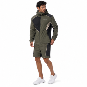 Conjunto de Chaqueta y Pantalones Cortos para Hombre ODM, Cortavientos con Forro de Malla, Transpirable, de Nailon Ripstop, Traje Deportivo, Proveedor de Logotipos Personalizados - Product Image 1