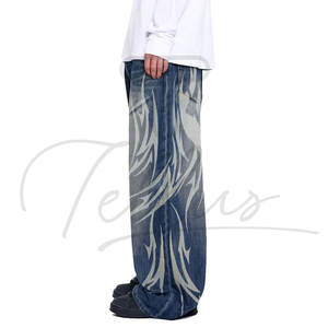 กางเกงยีนส์ทรงแบ็กกี้สไตล์สตรีทแวร์สำหรับผู้ชาย แฟชั่นลำลอง กางเกงยีนส์ทรงแบ็กกี้สุดเทรนด์ คุณภาพดี ราคาประหยัด - Product Image 4