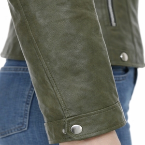 เสื้อแจ็คเก็ตหนังสำหรับผู้หญิง สีตามสั่ง ทรงเข้ารูป ซิปแบบทอ กันลม ระบายอากาศได้ดี วัสดุทนทาน สวมใส่สบายในฤดูหนาว - Product Image 5