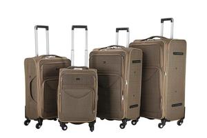 Classic Blue Polyester Luggage Set 4 <b>Wheels</b> 20/24/28 Inch Lightweight Travel <b>Suitcase</b> with Zipper Closure and Soft Handle - Product Image 3