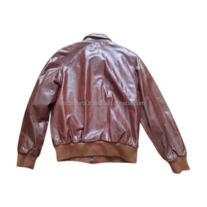 2025 OEM Custom-Made Brown Cowhide Men's Motorbike Leather <b>Jacket</b> Low MOQ Top-Selling Waterproof High Quality Fashionable Design - Product Image 2