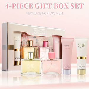 Set Regalo da Donna 4 Pezzi: Eau De Parfum Lunga Durata 100ml e Lozione Corpo 120ml, Fragranza Fresca con Note di Rosa per Uso Quotidiano - Product Image 1