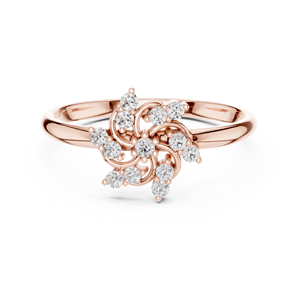 Anillo de oro amarillo macizo de 14k para mujer, diseño minimalista con piedras cultivadas en laboratorio de corte brillante redondo, para uso diario, banda apilable. - Product Image 3