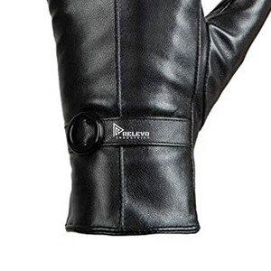 Guantes de Trabajo para Hombre, Cómodos, Económicos, Negros, con Pantalla Táctil, de Cuero Cosido, para Invierno, para Mujer - Product Image 3