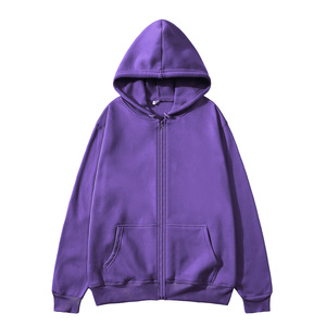 Custom Plain Men's Full Zip Fleece Sweatshirt Oversized Casual Hooded Outerwear High Quality Blank Activewear Zip <b>Jacket</b> - Product Image 6