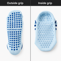 Chaussettes de sport antidérapantes personnalisées avec logo, motif étoiles et rayures, pour jeunes, en Spandex/Polyester/Coton, écologiques, ODM