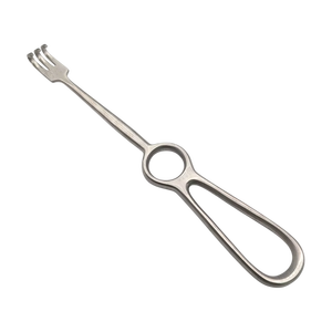 Hermann meditech Kocher เครื่องดึงกลับแบบทื่อสแตนเลสสตีลใช้ซ้ำได้ด้วยมือได้รับการรับรอง CE คลาส I 220มม. อุปกรณ์ผ่าตัดเนื้อเยื่อ - Product Image 1