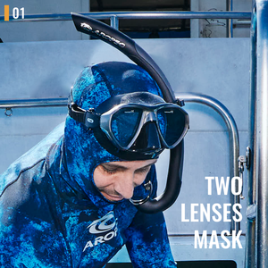 Máscara Profesional de Buceo Libre de Bajo Volumen con Dos Lentes y Revestimiento de Espejo, Gafas de Snorkel, Logotipo Personalizado, OEM, ODM, Venta al por Mayor de Fábrica - Product Image 2