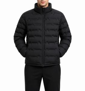 Chaqueta Bomber Negra de Lona para Hombre, con Capucha, Cierre de Cremallera, Transpirable, Resistente al Viento, con Relleno de Poliéster, para Uso Casual en Invierno - Product Image 3