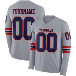 Maillot de football à manches longues et col en V, design personnalisé, vêtements d'équipe athlétique, respirant, en Spandex/Polyester, toutes saisons, logo personnalisé - Product Image 4