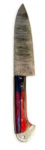 Cuchillo de Cocina de Acero Damasco Raindrop Forjado a Mano DIY OEM Iron Crown Forge con Mango de Pakkawood Rojo y Negro, Cuchillo Japonés para Rebanar - Product Image 1