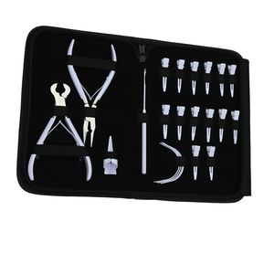 Professional Hair Extension Tool Kit Micro Beads Crimper Remover Plier Keratin Bond Cutter Curved <b>Needles</b> Sectioning Clips - Product Image 6