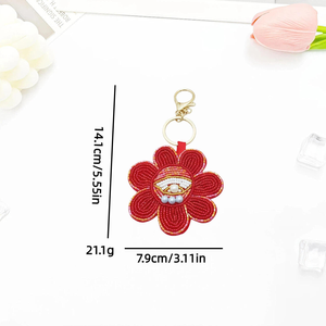 Llavero Promocional Hecho a Mano con Cuentas de Arroz y Bordado, Diseño de Cangrejo y Limón, Accesorio para Bolsos - Product Image 5