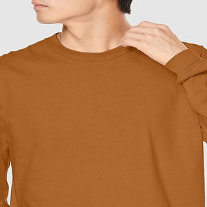T-shirts pour hommes à col rond, manches longues, jaune foncé, épaules tombantes, imprimés - Product Image 2