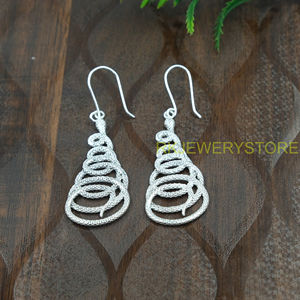 Pendientes Colgantes de Plata de Ley 925 con Forma de Serpiente, Hechos a Mano, Diseño de Reptil Texturizado, Joyería de Moda para Mujer - Product Image 2
