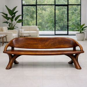 Banc d'extérieur Luxali C0013 en noyer massif, fabriqué à la main, design moderne, écologique, durable, prix usine - Product Image 2