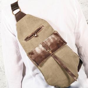 Bolso Bandolera de Lona y Cuero Vintage, Retro, Impermeable, con Cierre, Multifuncional, para Viaje, LCSB-0032 - Product Image 1