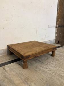 Chowki Bajot indien en bois du Rajasthan, fait main, écologique, durable, table de lit traditionnelle, chaise décorative pour enfants, pour usage domestique - Product Image 2