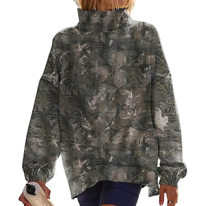 เสื้อสเวตเชิ้ตแขนยาวคอเต่ามีโลโก้ด้านหน้า ระบายอากาศได้ดี สวมใส่สบาย มีกระเป๋า เหมาะสำหรับผู้หญิง สไตล์ลำลอง น้ำหนักเบา - Product Image 1