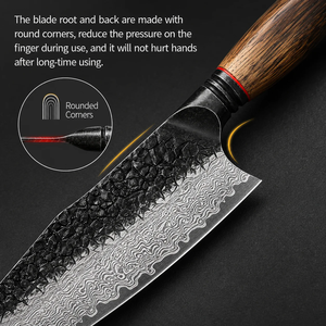 Ensemble de couteaux de chef en acier Damas de style japonais, faits à la main, de qualité supérieure, 6 pièces, ambidextres, manche en bois professionnel, couverts de cuisine - Product Image 4