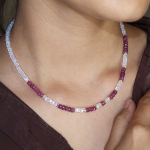 Dual Gemstone Face Beads <b>Necklace</b> Gemstone Face Bead <b>Necklace</b> for Women Elegant Dual Gemstone Face <b>Necklace</b> Handmade Gemstone - Product Image 2