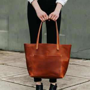 Premium Cowhide <b>Leather</b> Tote Bag Women Stylish Everyday Shoulder Handbag - Product Image 1