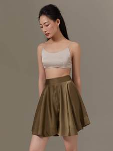 <b>Women's</b> High Waist Pink Skirt Set With Elastic Waist Knitted Top Minimalist Style Solid Color Regular Fit - Product Image 4