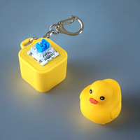 Cartoon Duckling Quack Fidget Keycap Regulator Keyboard Rattle Button Sound Toy with Keychain Decorative Ornament
