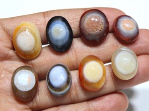 พลอยอาเกตสุลเลมานีหลากสีทรงรีแบบเรียบสำหรับทำเครื่องประดับ - Product Image 2