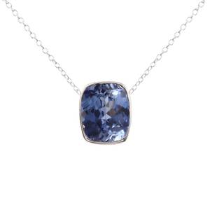 Colgante de Zafiro Azul en Plata de Ley 925, Colgante con Corte Cojín, Regalo de Compromiso para Mujer - Product Image 3