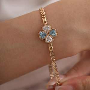 Bijoux en argent 925 de haute qualité, chaîne à maillons en moissanite, couleur D, moissanite VVS, bracelets trèfle à quatre feuilles, bijoux de luxe pour femmes, cadeau - Product Image 2