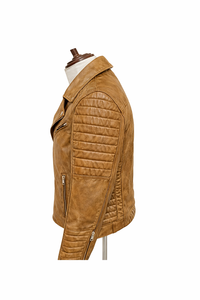 Veste en cuir de mouton unie pour homme, tendance 2025, lavée et cirée, semi-végétale - Product Image 4